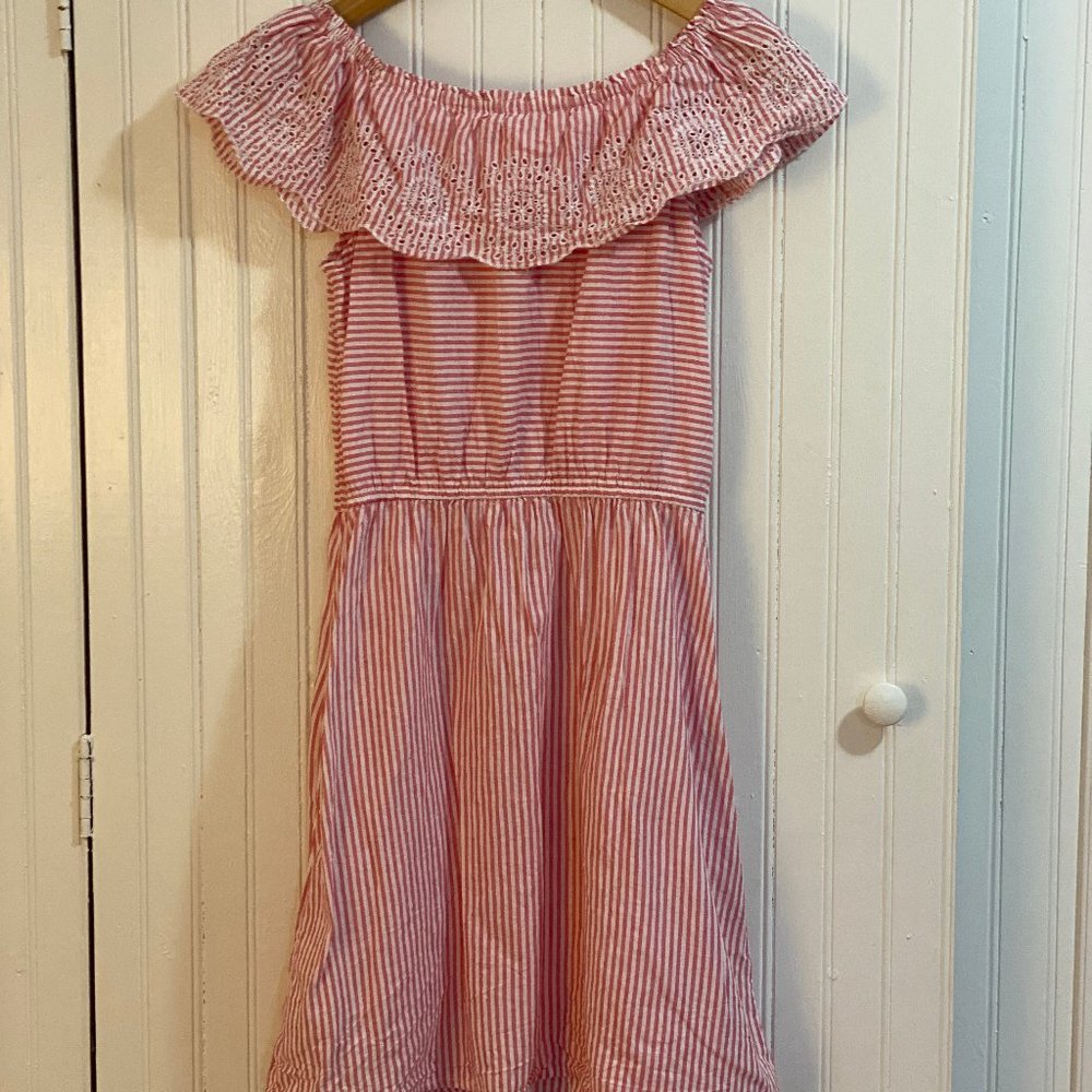 Gap Kids Pink/White Striped Sundress XL (12)